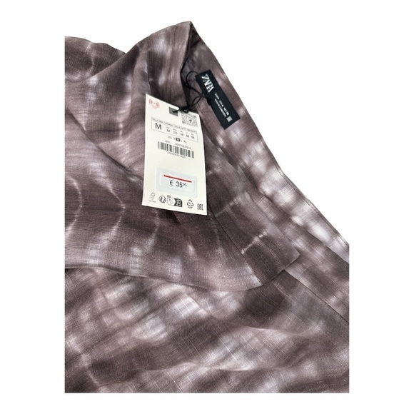 Zara Brown Patterned Wide-Leg Pants NWT size M - Picture 14 of 14